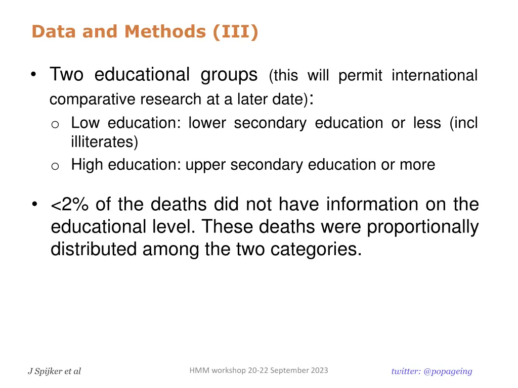 data and methods iii