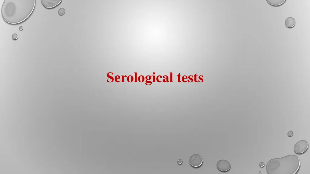 serological tests