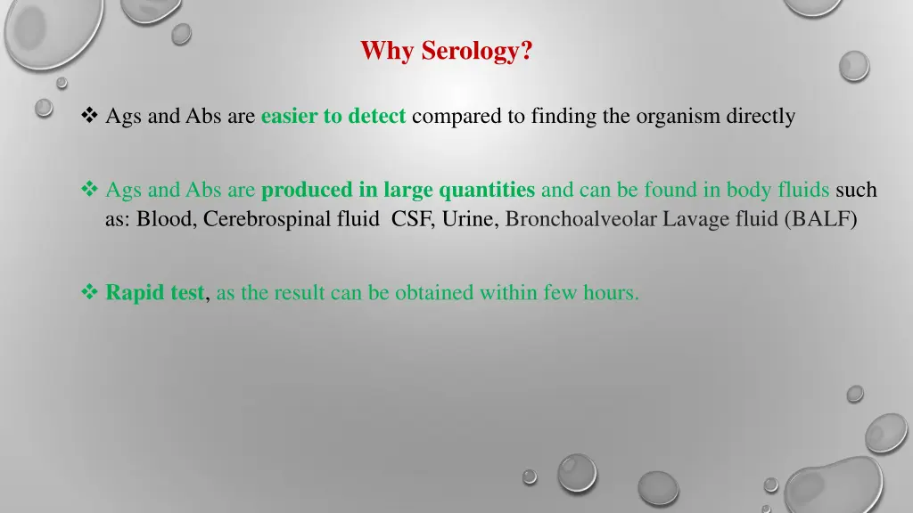 why serology