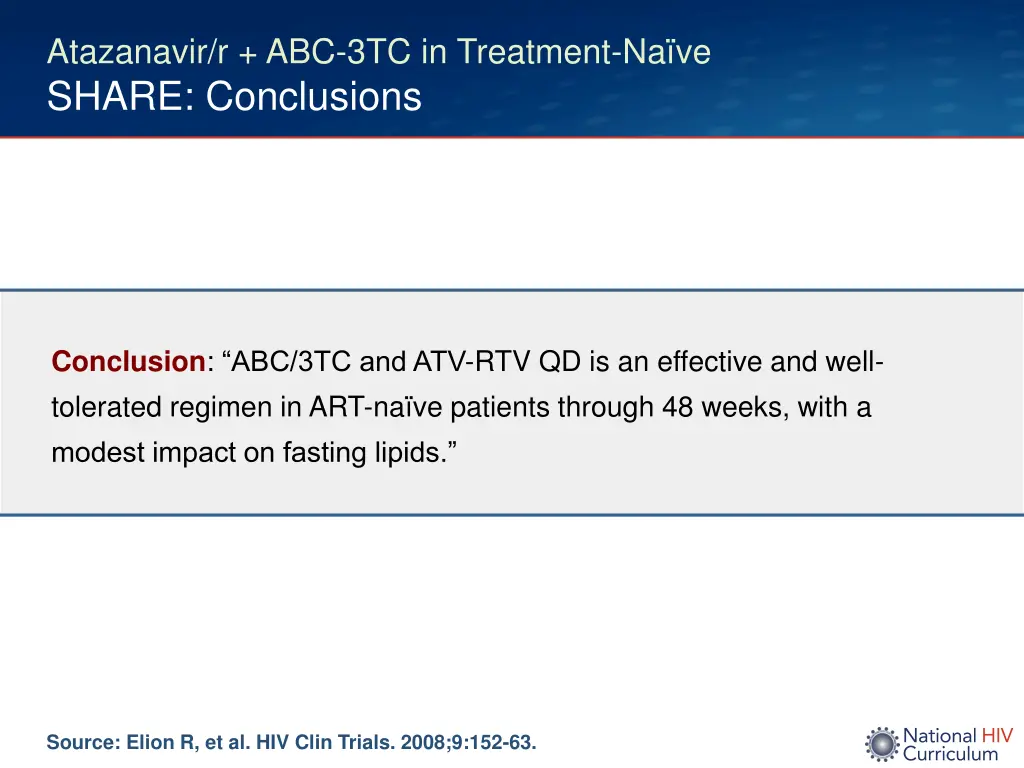 atazanavir r abc 3tc in treatment na ve share