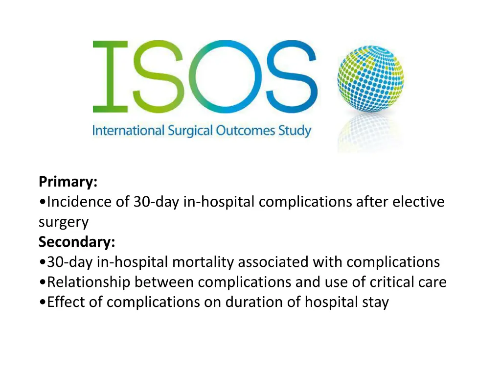 primary incidence of 30 day in hospital