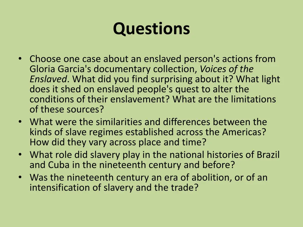 questions
