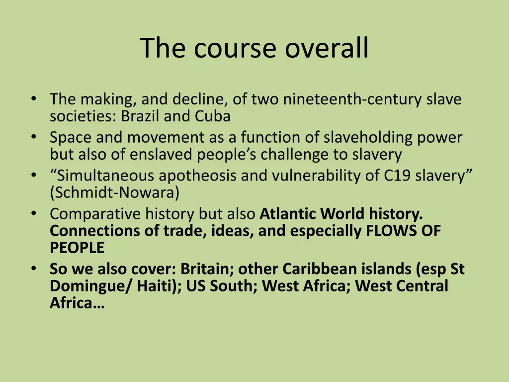 the course overall