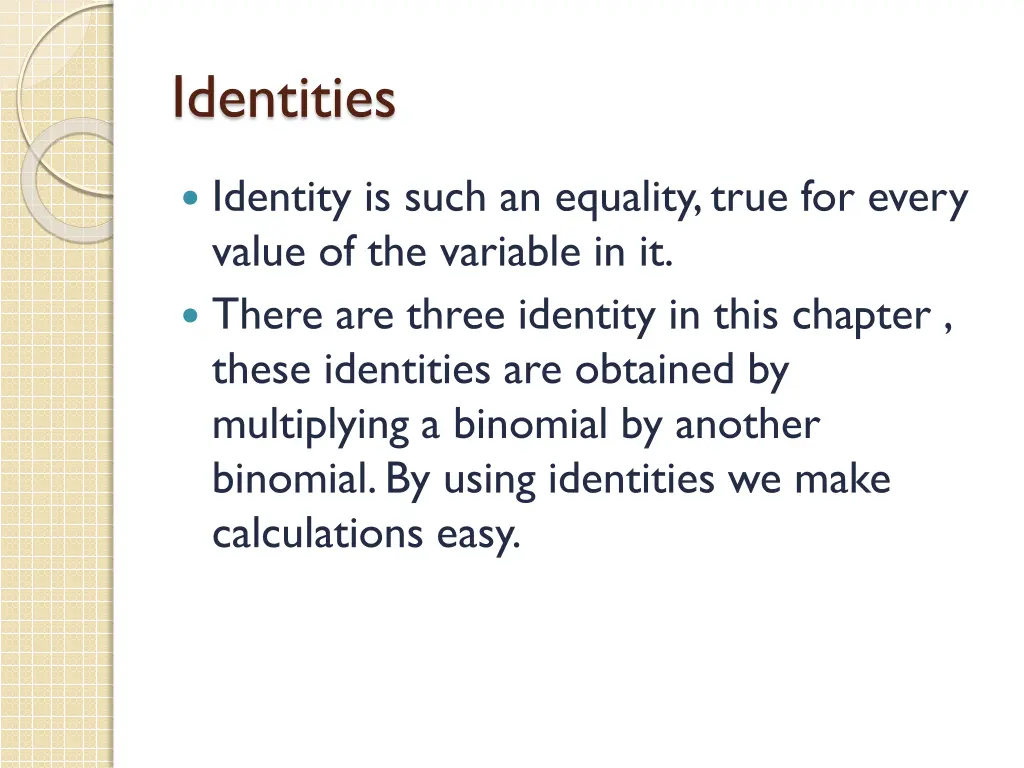identities