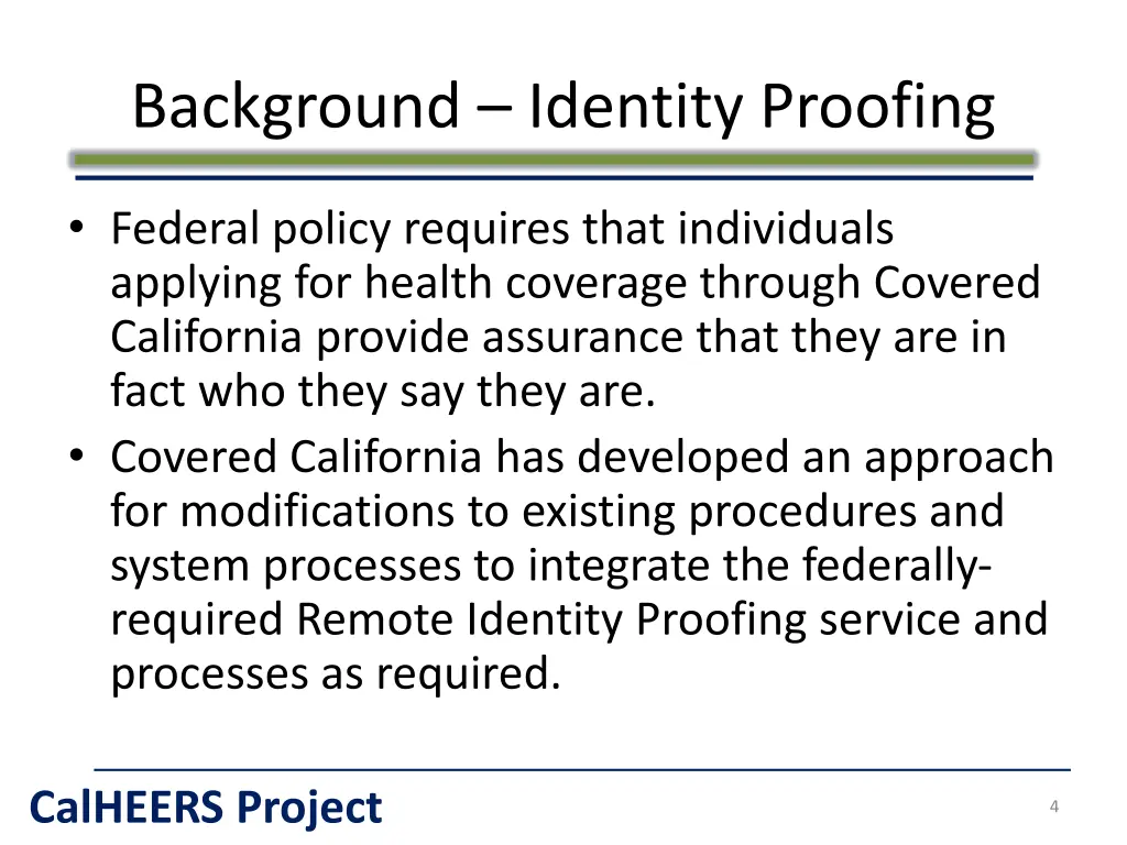 background identity proofing