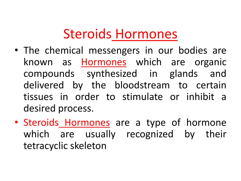 steroids hormones the chemical messengers