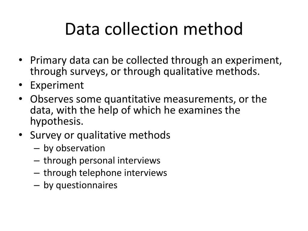 data collection method