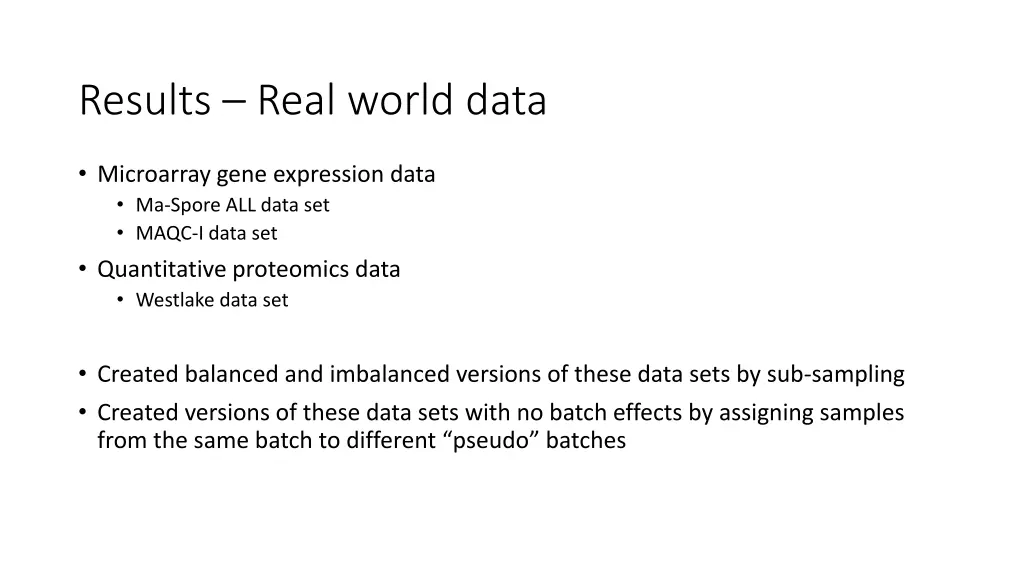 results real world data