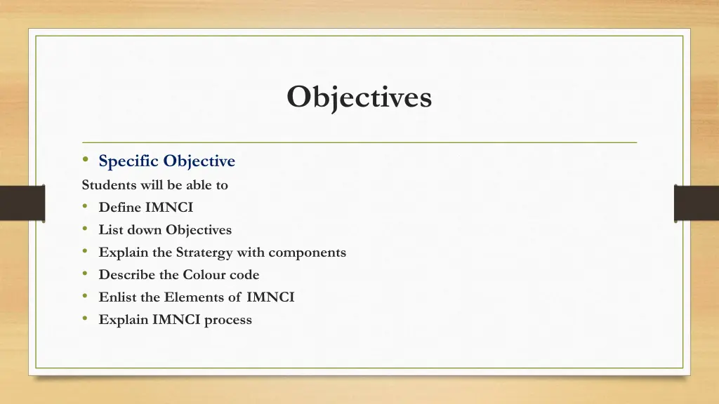 objectives 1
