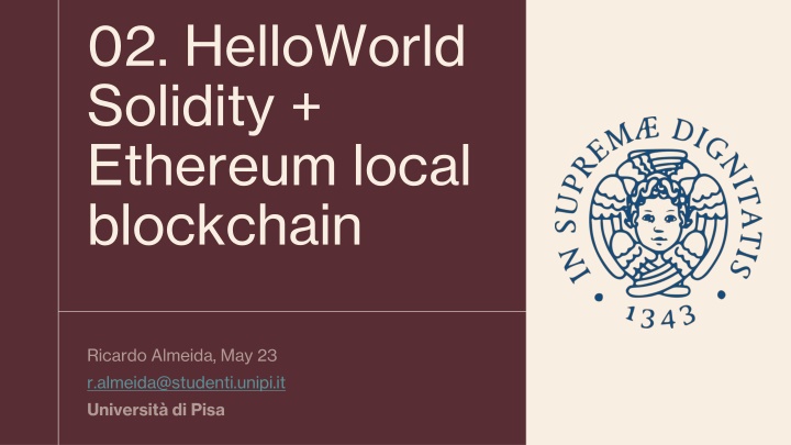 02 helloworld solidity ethereum local blockchain