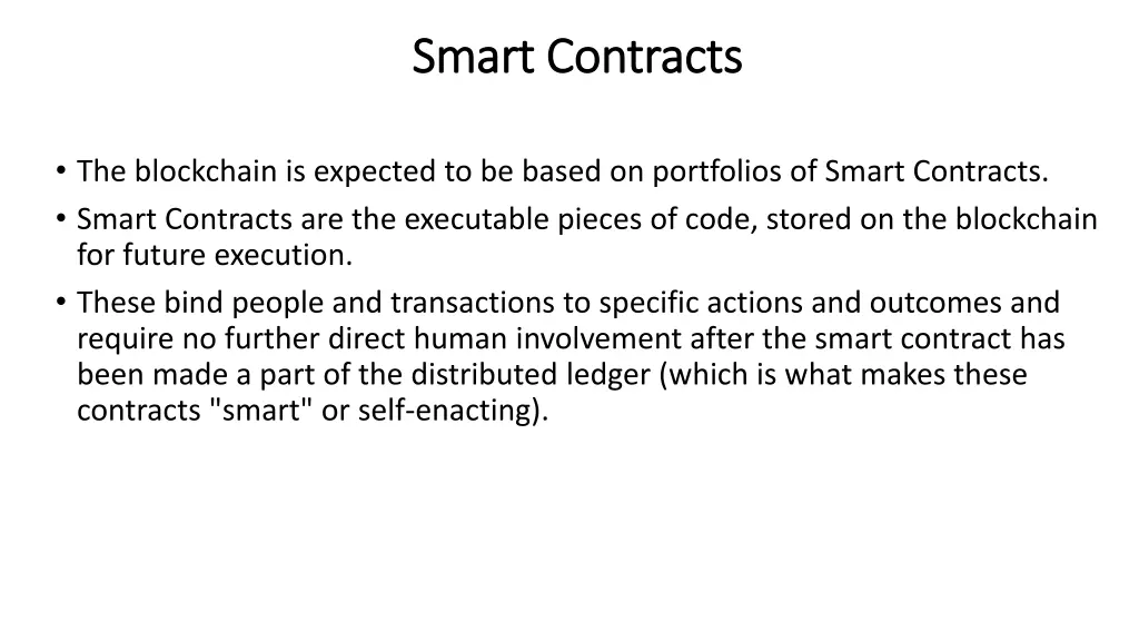 smart contracts smart contracts