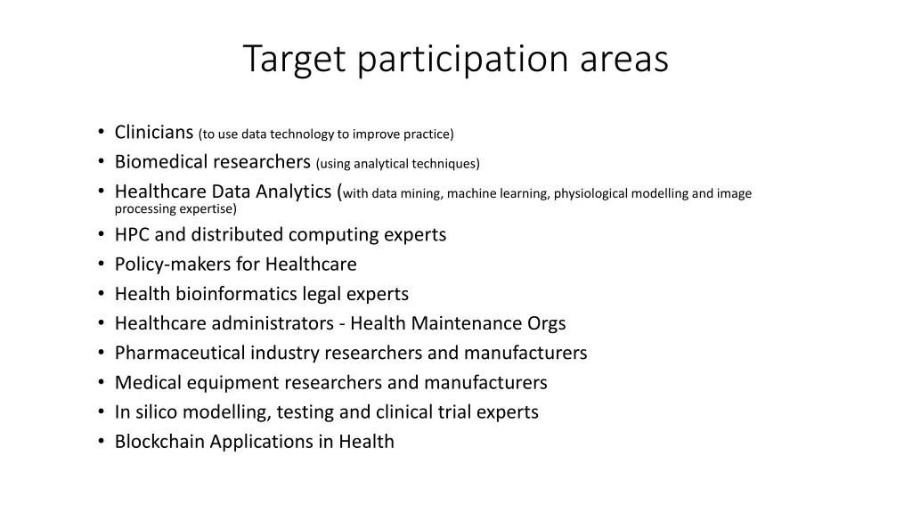 target participation areas