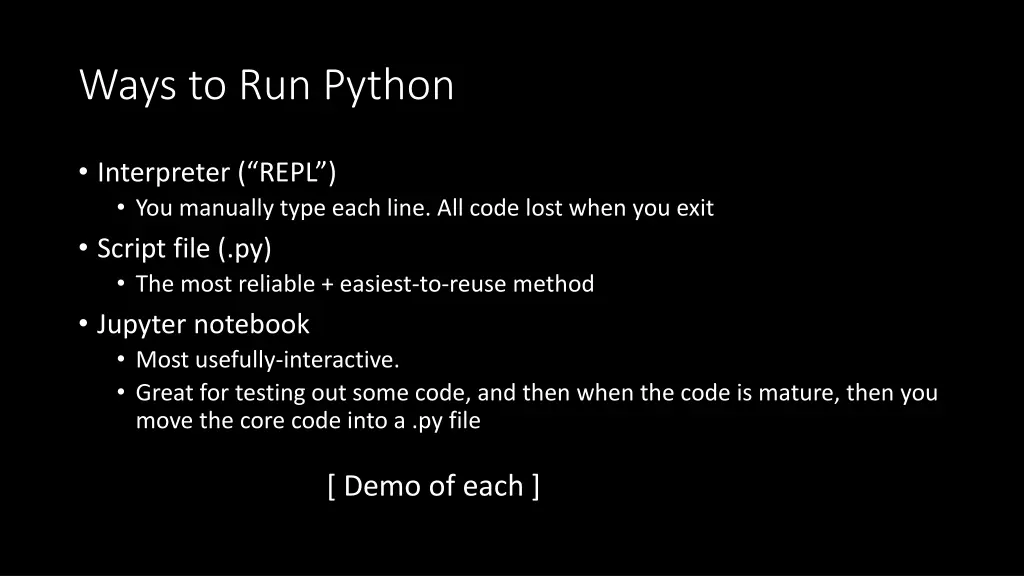 ways to run python 1