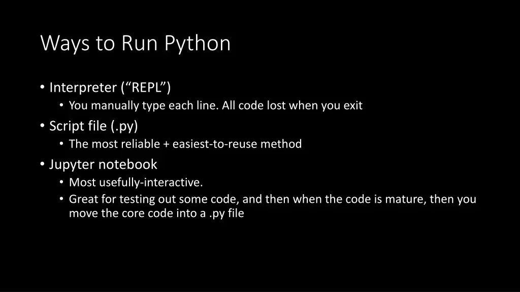 ways to run python