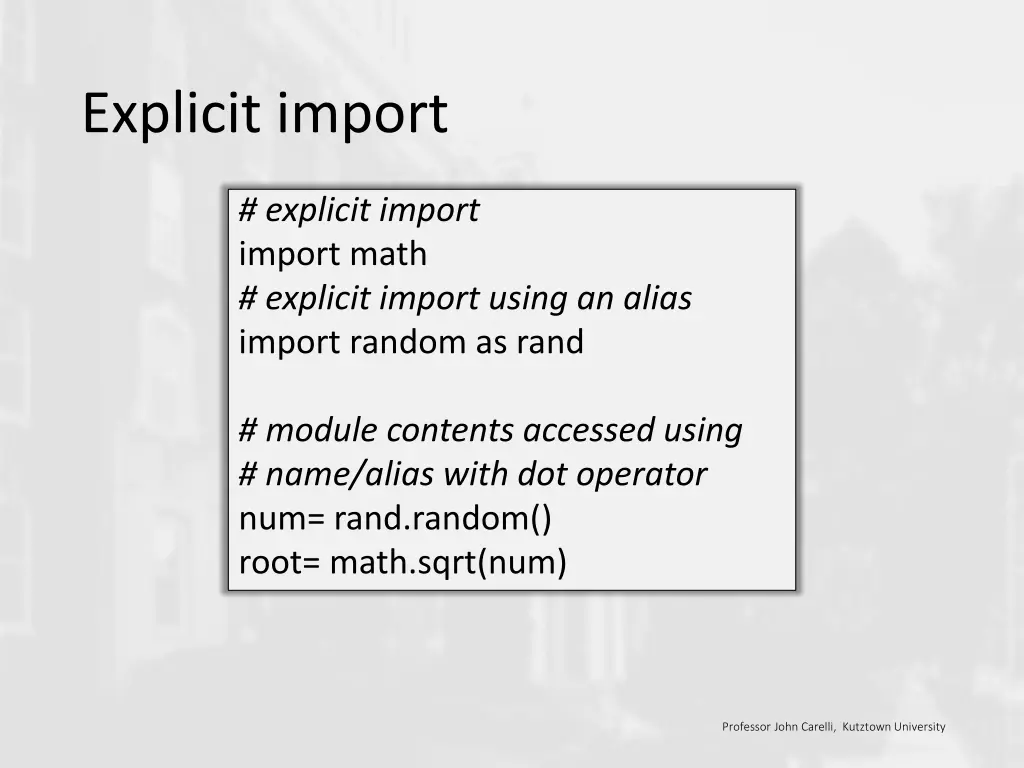 explicit import