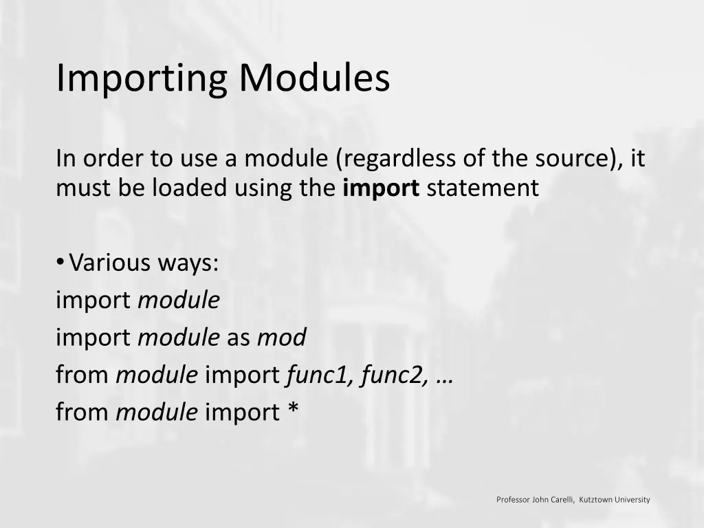 importing modules