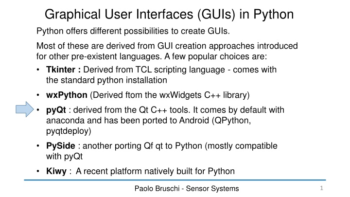 graphical user interfaces guis in python python