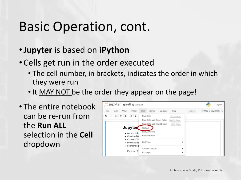 basic operation cont