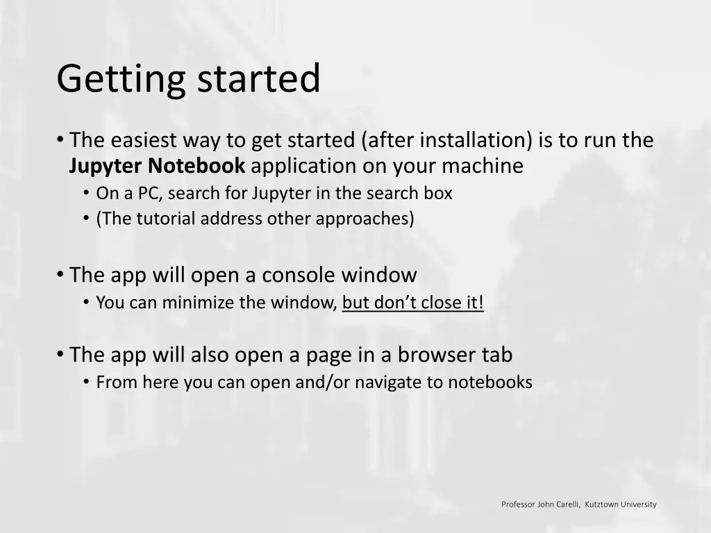 getting started