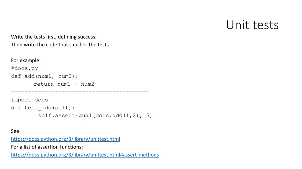 unit tests
