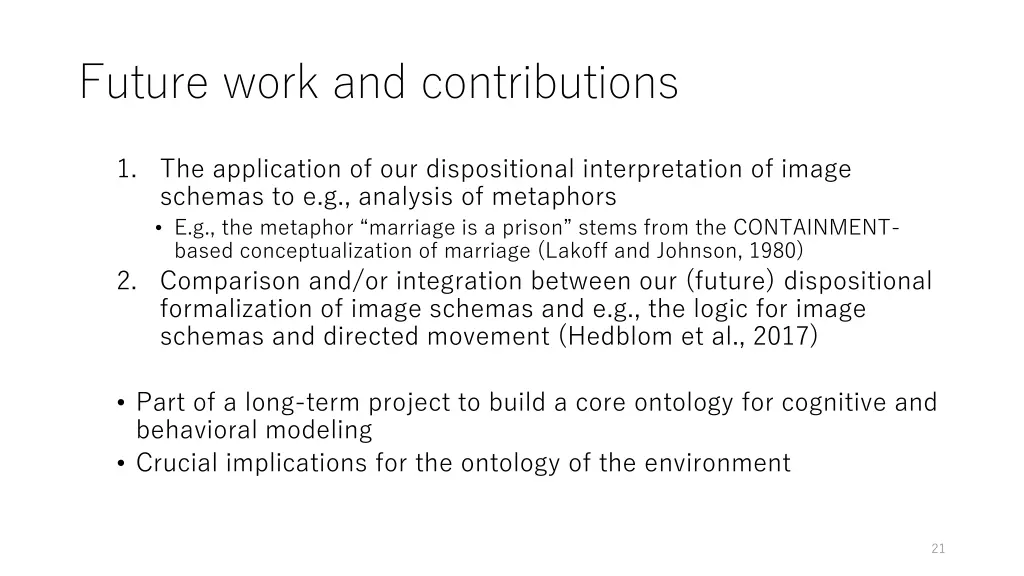 future work and contributions