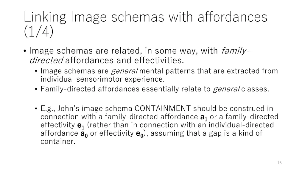 linking image schemas with affordances 1 4