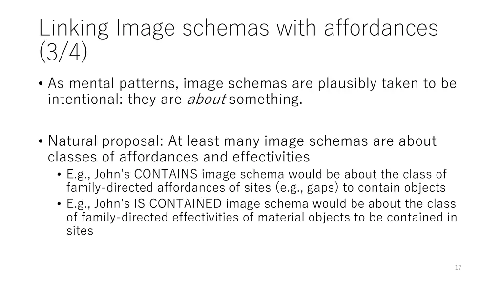 linking image schemas with affordances 3 4