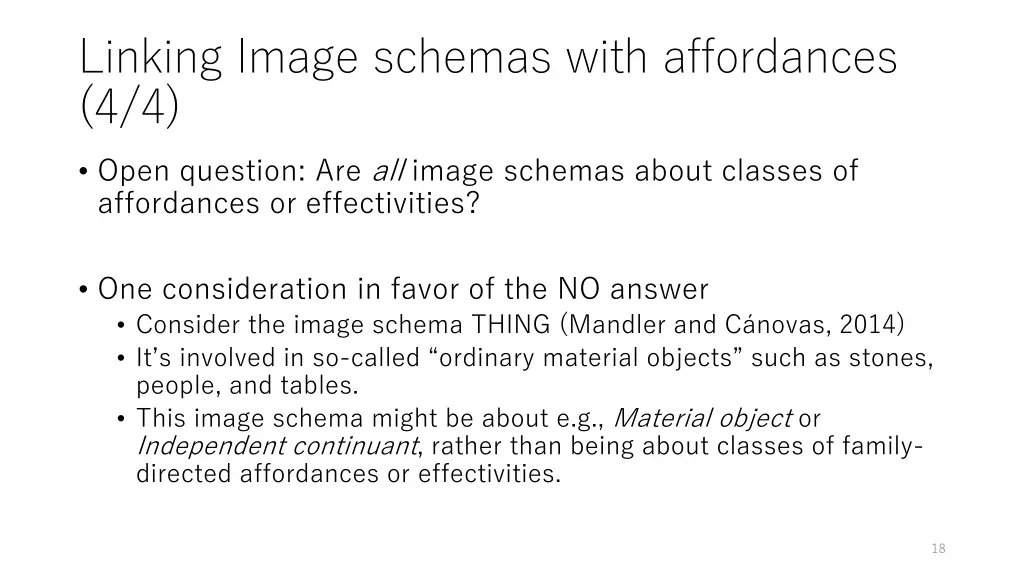 linking image schemas with affordances 4 4