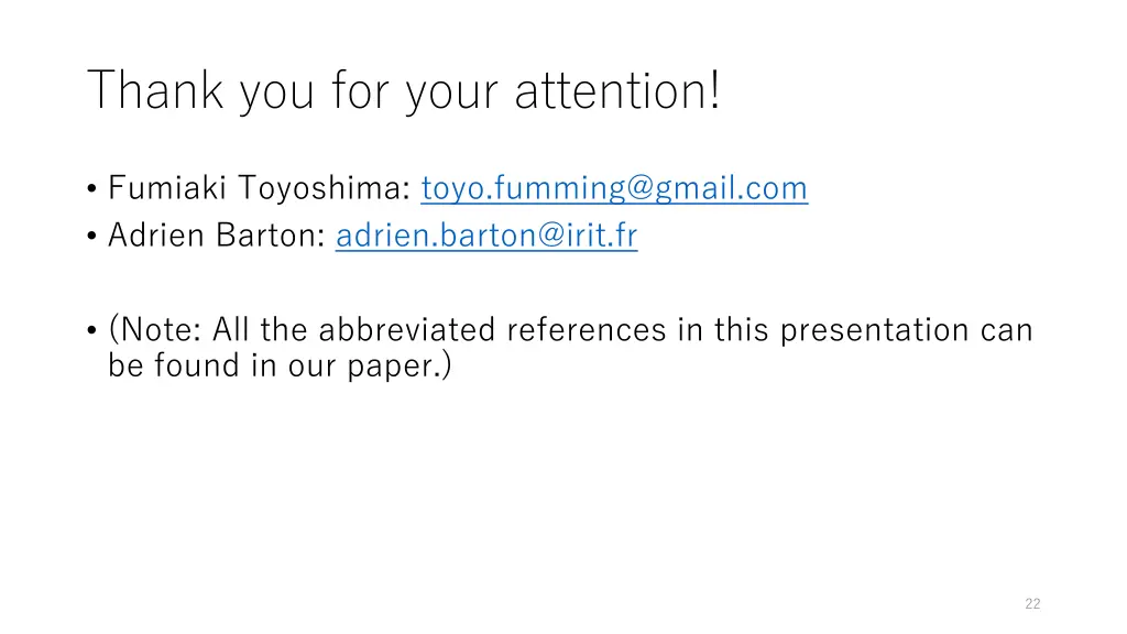 thank you for your attention