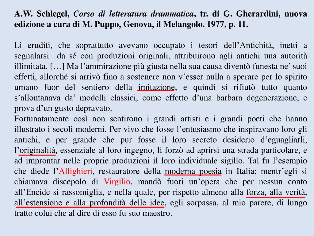 a w schlegel corso di letteratura drammatica