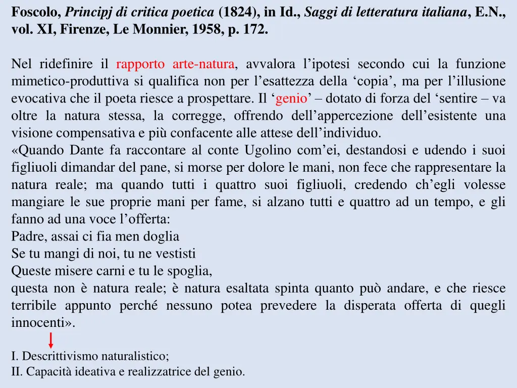 foscolo principj di critica poetica 1824