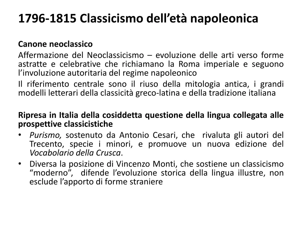 1796 1815 classicismo dell et napoleonica