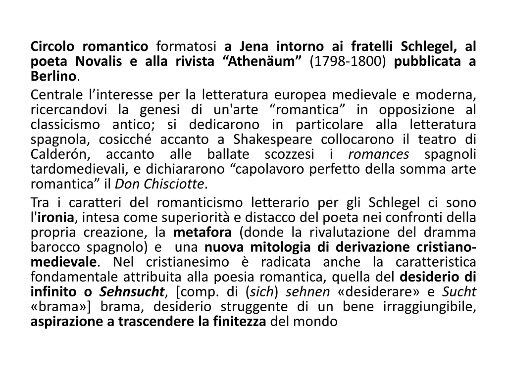 circolo romantico formatosi a jena intorno