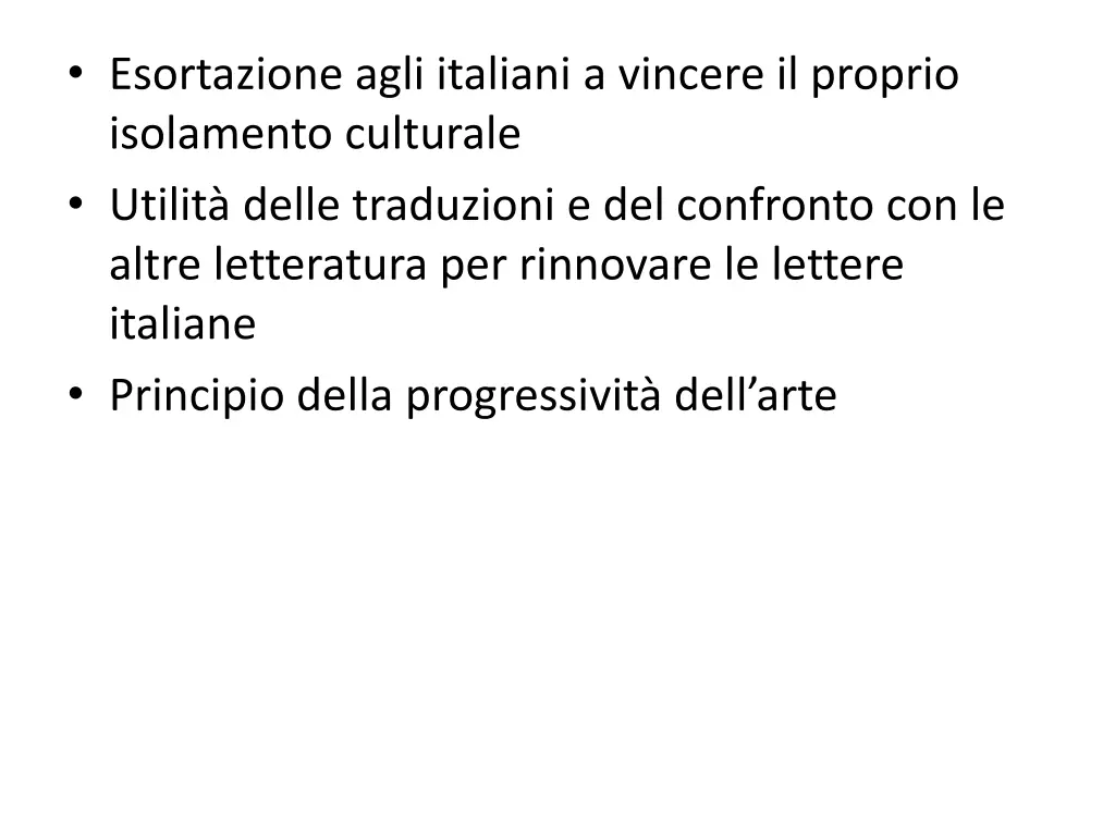 esortazione agli italiani a vincere il proprio