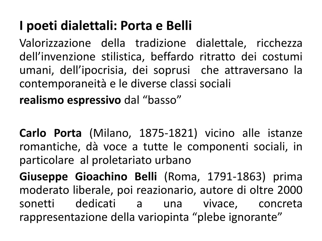 i poeti dialettali porta e belli valorizzazione