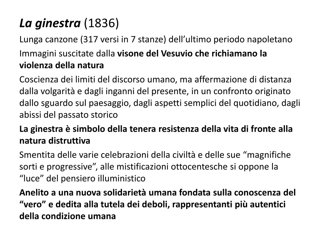 la ginestra 1836 lunga canzone 317 versi