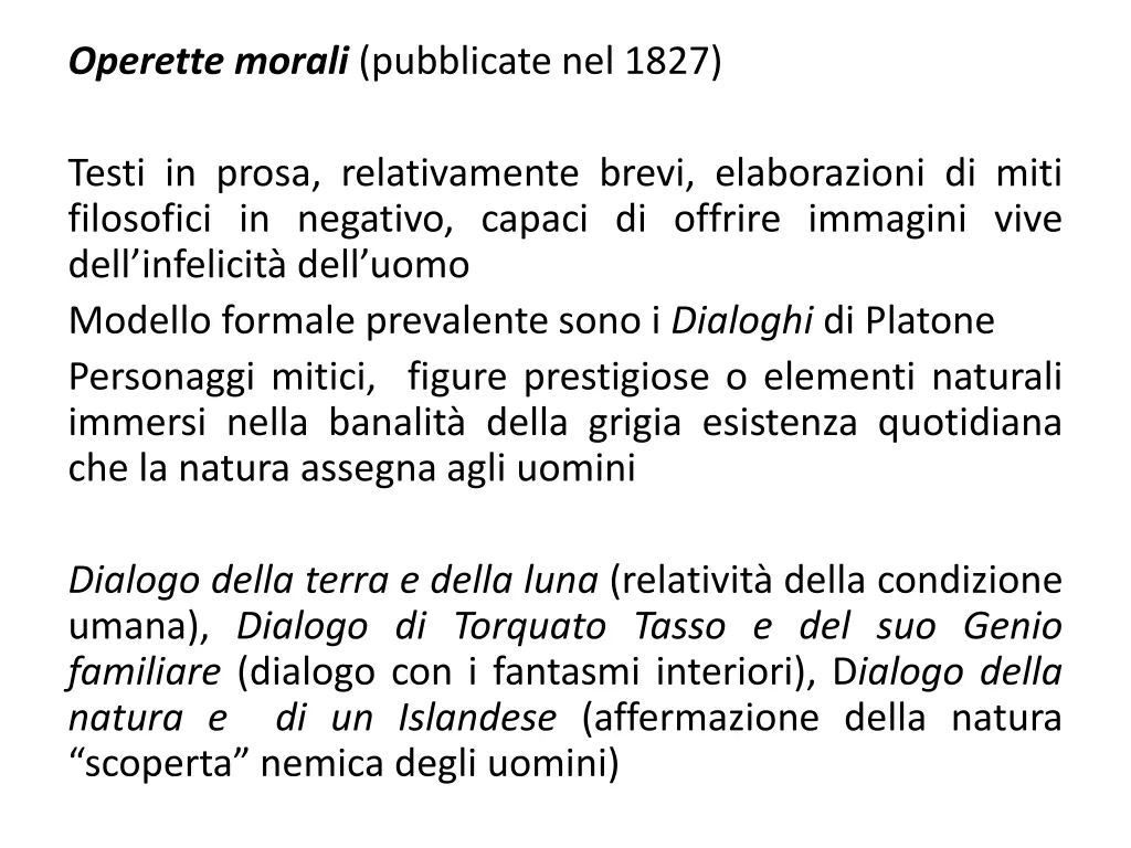 operette morali pubblicate nel 1827