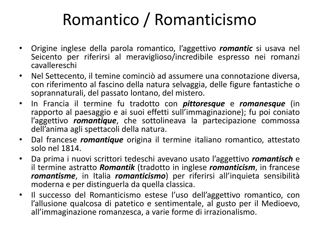 romantico romanticismo