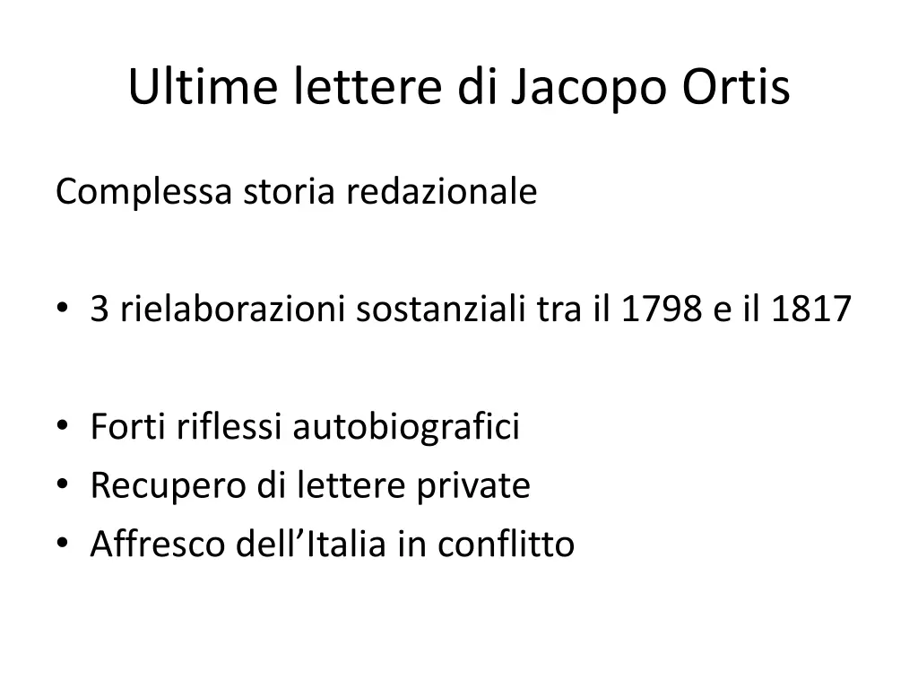 ultime lettere di jacopo ortis
