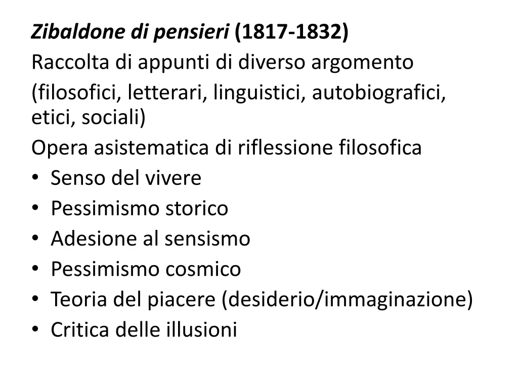 zibaldone di pensieri 1817 1832 raccolta