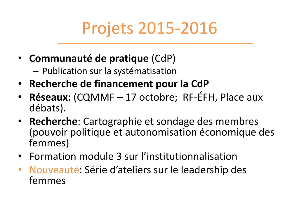 projets 2015 2016