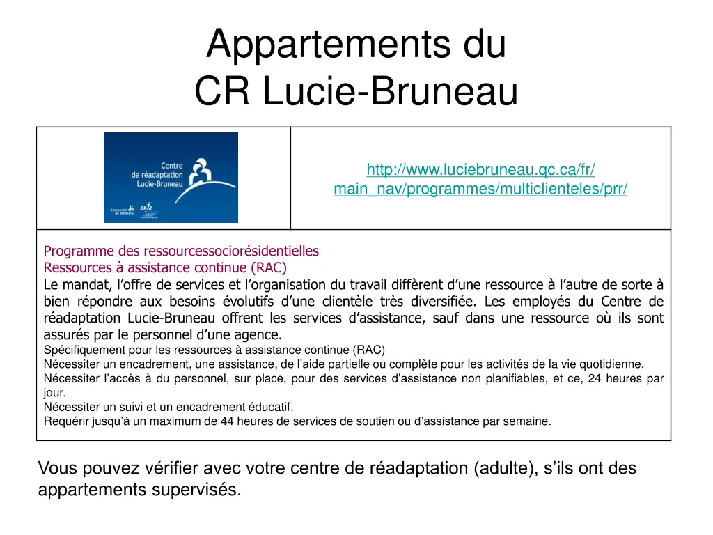 appartements du cr lucie bruneau