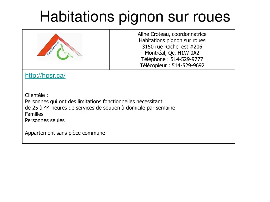 habitations pignon sur roues