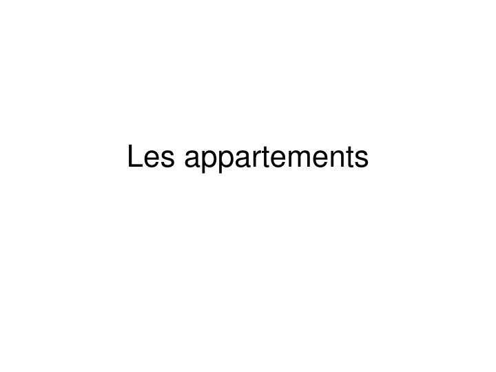 les appartements