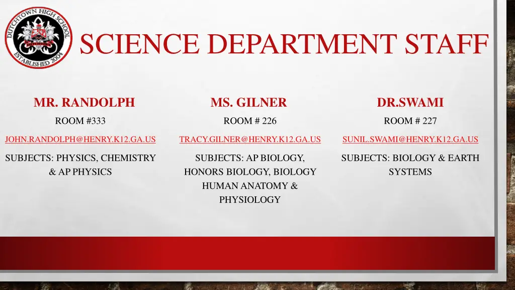 science department staff 2