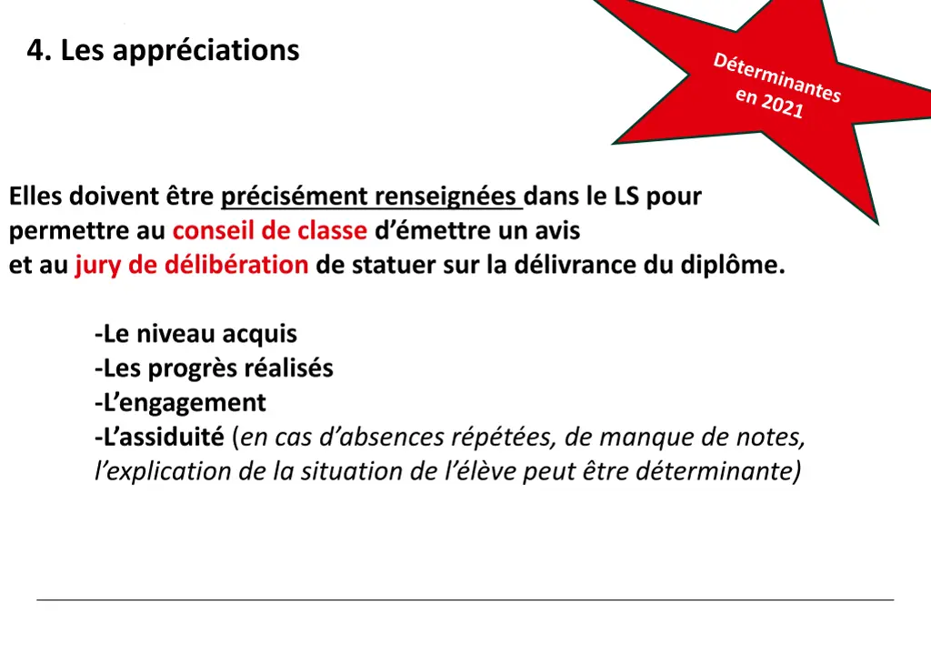 4 les appr ciations