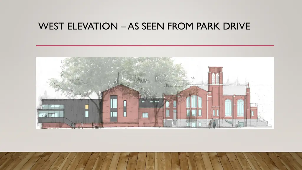 west elevation as seen from park drive