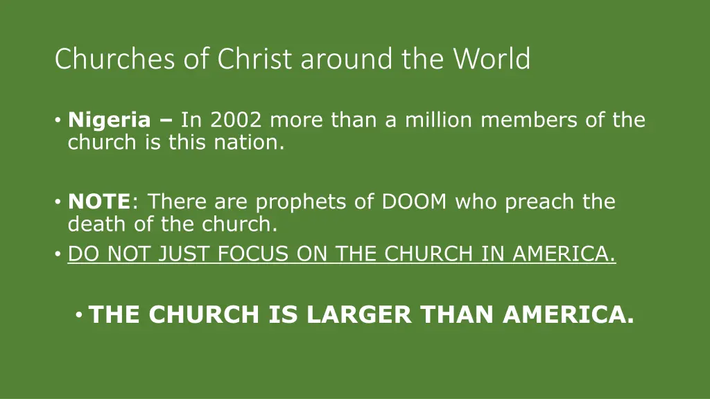 churches of christ around the world 2