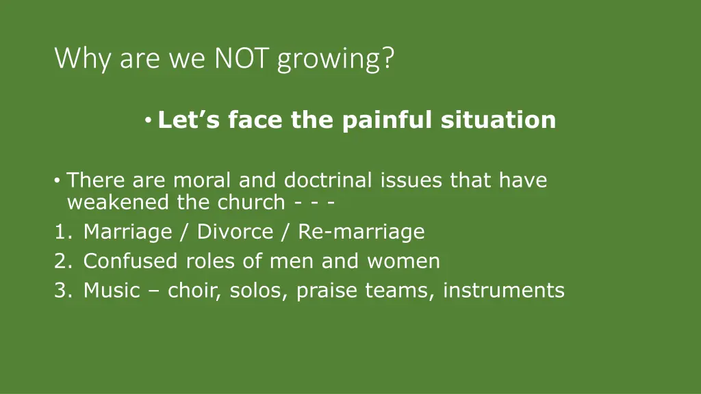 why are we not growing 8