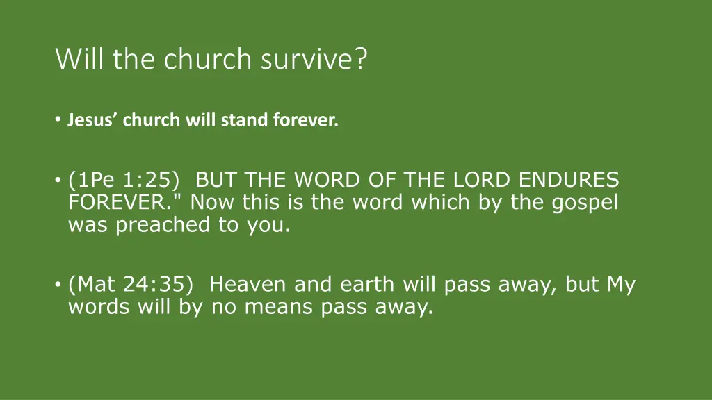 will the church survive 1